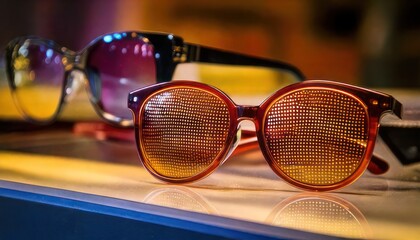 Stylish Sunglasses Display - A Close-Up of Fashionable Eyewear.