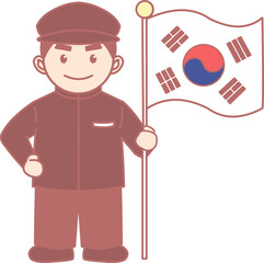 태극기를 들고 있는 남자