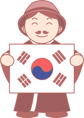 태극기를 들고 있는 남자