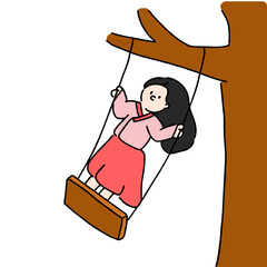 woman on swing