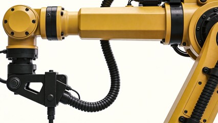Yellow robotic arm with black components