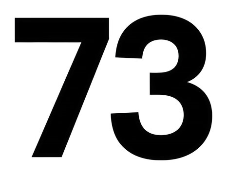 Dynamic number 73 displayed in artistic urban environment graphic isolated on transparent background