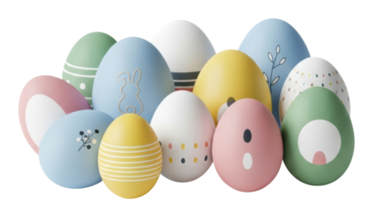 Easter egg decorating event home decorative festive isolated on transparent background