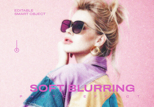 Blurry Glow Photo Effect Mockup