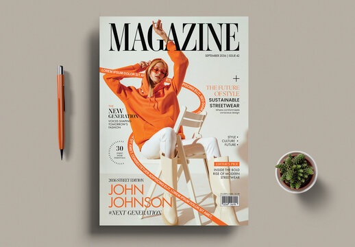 Fashion Magazine Cover Design Layout