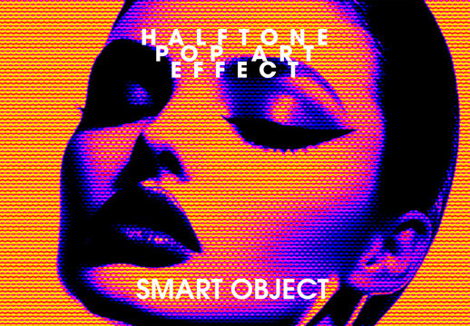 Halftone Pop Art Portrait Effect with Neon Colors
