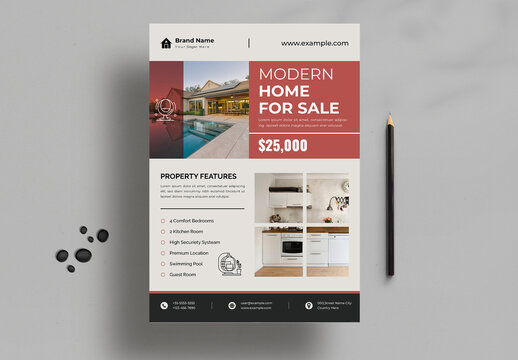 Modern Real Estate Flyer Template for Home Sale