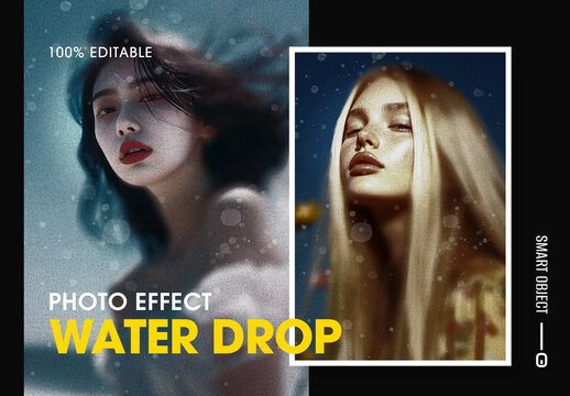 Realistic Water Drop Photo Effect with Cinematic Texture