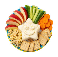 Healthy snack platter for kids home kitchen food bright fun isolated on transparent background
