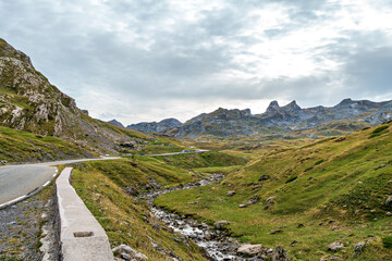 Obraz premium Col du Pourtalet, France. Mountain pass in the French Pyrenees massif, symbol of the Tour de France