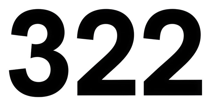 322 numeric display in modern office digital environment isolated on transparent background