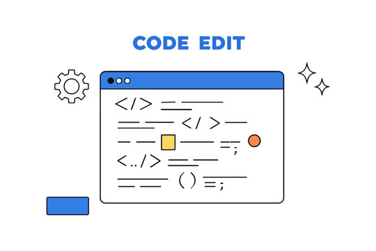 Minimalist code editing interface with programming symbols and simple design