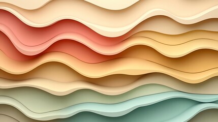 Fototapeta premium Artistic Layered Color Waves Blend Creating an Abstract Wall Decoration with Gradient Background