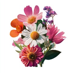 Fototapeta premium Vibrant floral bouquet illustration