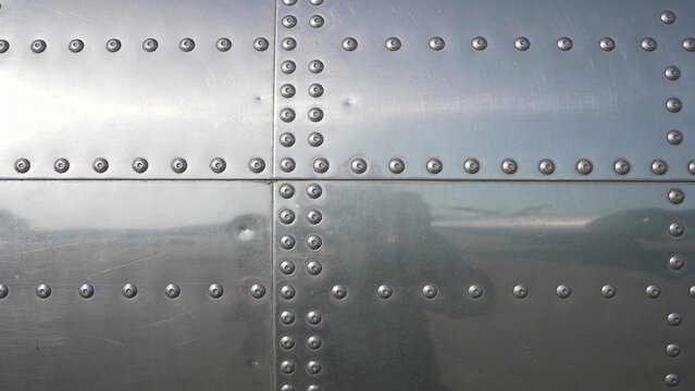 Aluminum Riveted Metal Background with Scratches