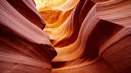 Wavy Sandstone Textures in Antelope Canyon Slot Canyon
