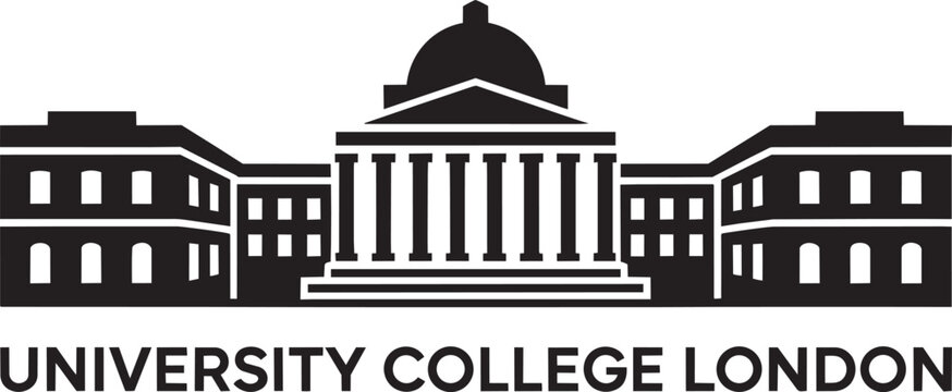 University college london main building silhouette vector illustration neoclassical architecture landmark icon