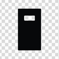 Black Silhouette Riot Shield Icon Vector Illustration