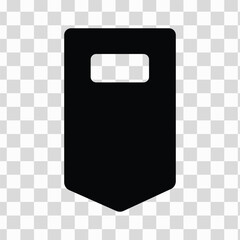 Black Silhouette Tactical Shield Icon Vector Design