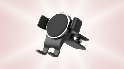 Magnetic Car Phone Mount with Strong Grip and Sleek Design on Soft Pink Dashboard Background