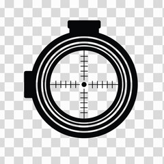 Black Silhouette Rifle Scope Target Icon Vector