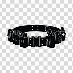 Silhouette Bullet Belt Ammo Belt Vector Illustration