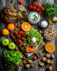 Healthy meal preparation rustic kitchen food photography natural light