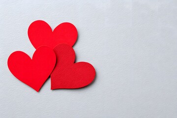 Fototapeta premium This design features red hearts against a light background for St. Valentines Day