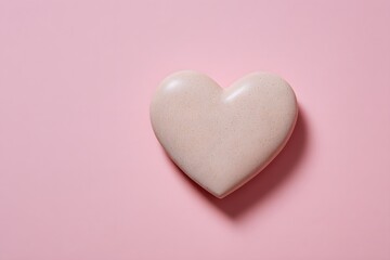 Fototapeta premium A heart shape object rests on a pink surface suitable for Valentines Day
