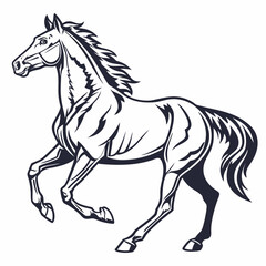 Obraz premium Elegant Wild Stallion Horse Running Silhouette Vector Illustration