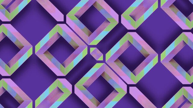 Seamless 3D animation of a geometric pattern rotating impossible shapes