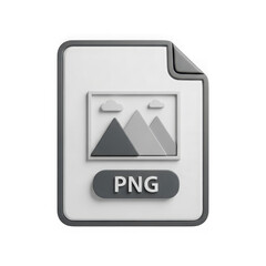 3d rendered icon of a png image file document, representing graphic format and digital media isolated on transparent background
