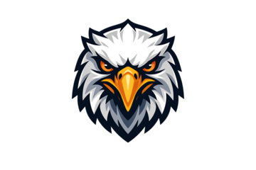 Aggressive Eagle Mascot Head Logo with Sharp Beak and Fierce Eyes on Dark Background