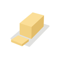 Fototapeta premium yellow stick of butter food cooking eating emoji symbol sign icon vector illustration isolated flat