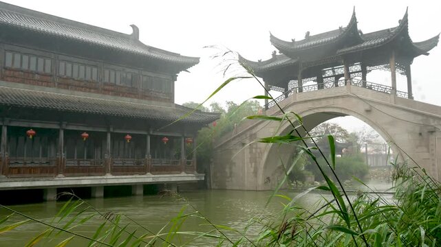 Zhuxian Town, Kaifeng City, Henan Province, China. QIfeng Ancestral Home, Qianlong Bridge. 