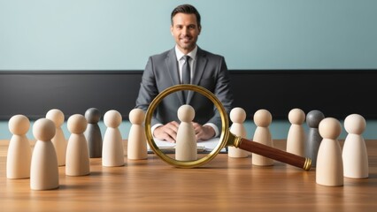 Human resources professional in managerial role facilitates recruitment and engagement, overseeing diverse individuals for effective resource management