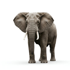 Obraz premium African Elephant Wildlife Isolated on White