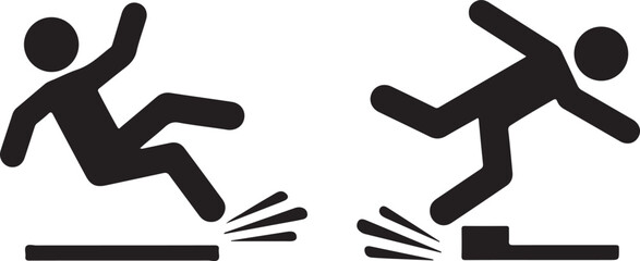 Print Slip and Trip Hazard Warning Icons - Workplace Safety Signage