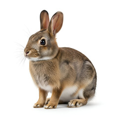 Obraz premium Eastern cottontail rabbit in grassy meadow