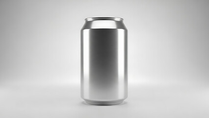 Realistic aluminum can mockup isolated on neutral background, suitable for beverage branding, soda, energy drink, and packaging design.