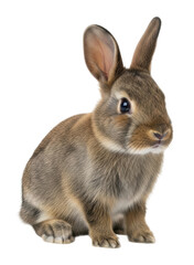 Fototapeta premium Playful rabbit in animal portrait cute and fluffy isolated on transparent background