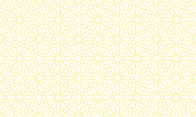 Delicate Interlocking Petal-like Shapes Form a Seamless Light Yellow Decorative Pattern
