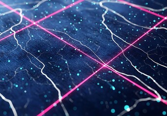 Abstract network communication with glow effects for modern technology