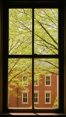 Fototapeta premium Spring view through window