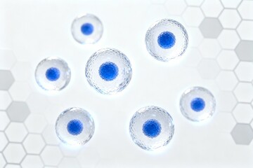 Cellular structure with blue nuclei