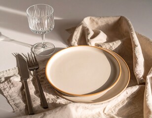 table setting in restaurant