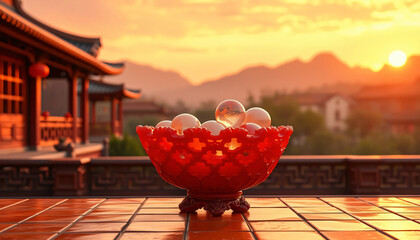 A romantic summer dinner on the beach terrace features a celebration table with wine, tropical cocktails, and fresh food for a wedding holiday at a luxury restaurant bar