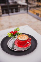 A cup of coffee with foam