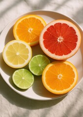 Fototapeta premium Vibrant citrus slices arrangement.