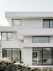 Geometric modern architecture showcasing minimalist residential building